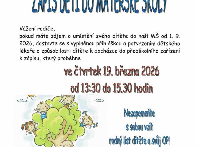 Zápis MŠ