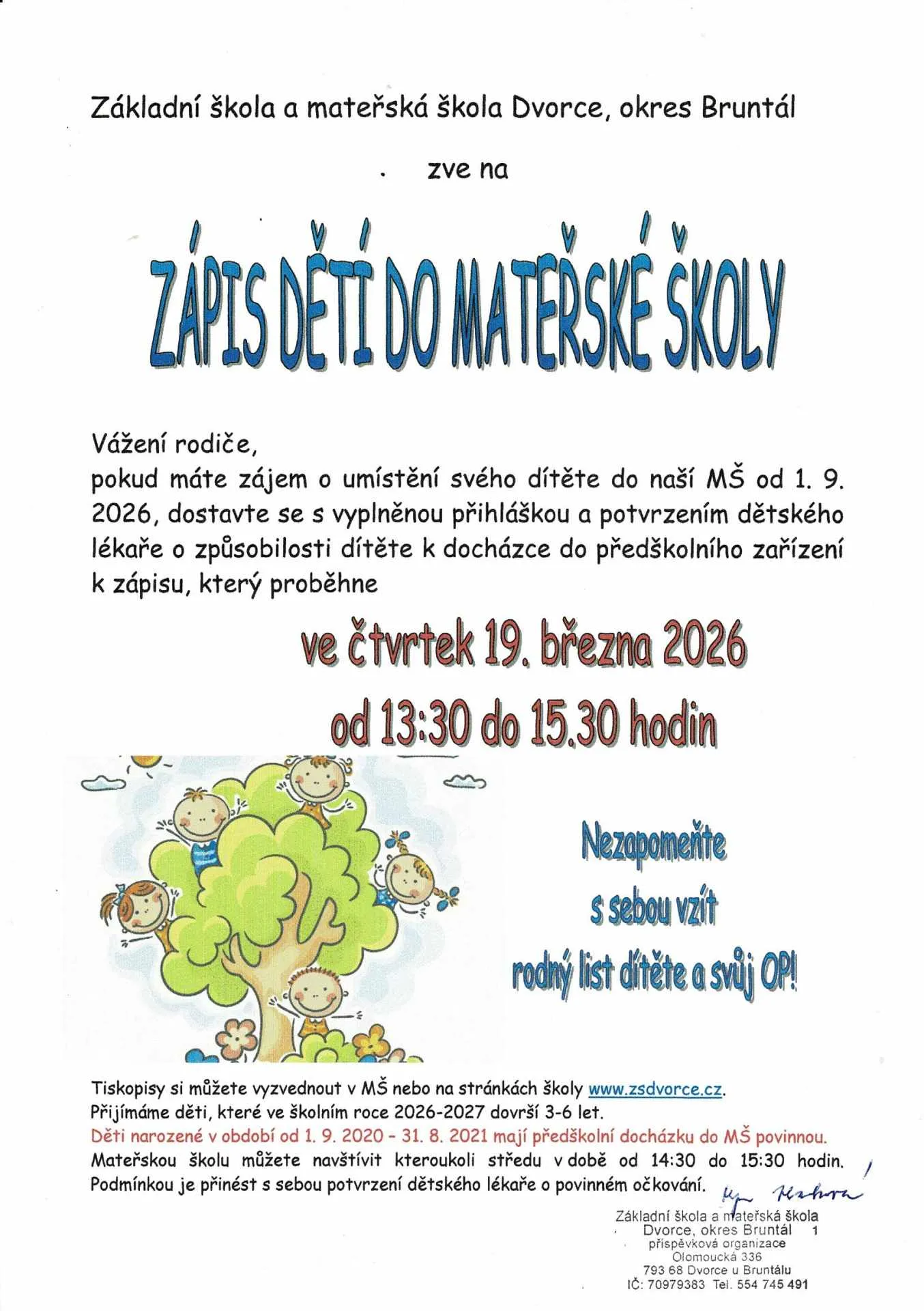 Zápis MŠ