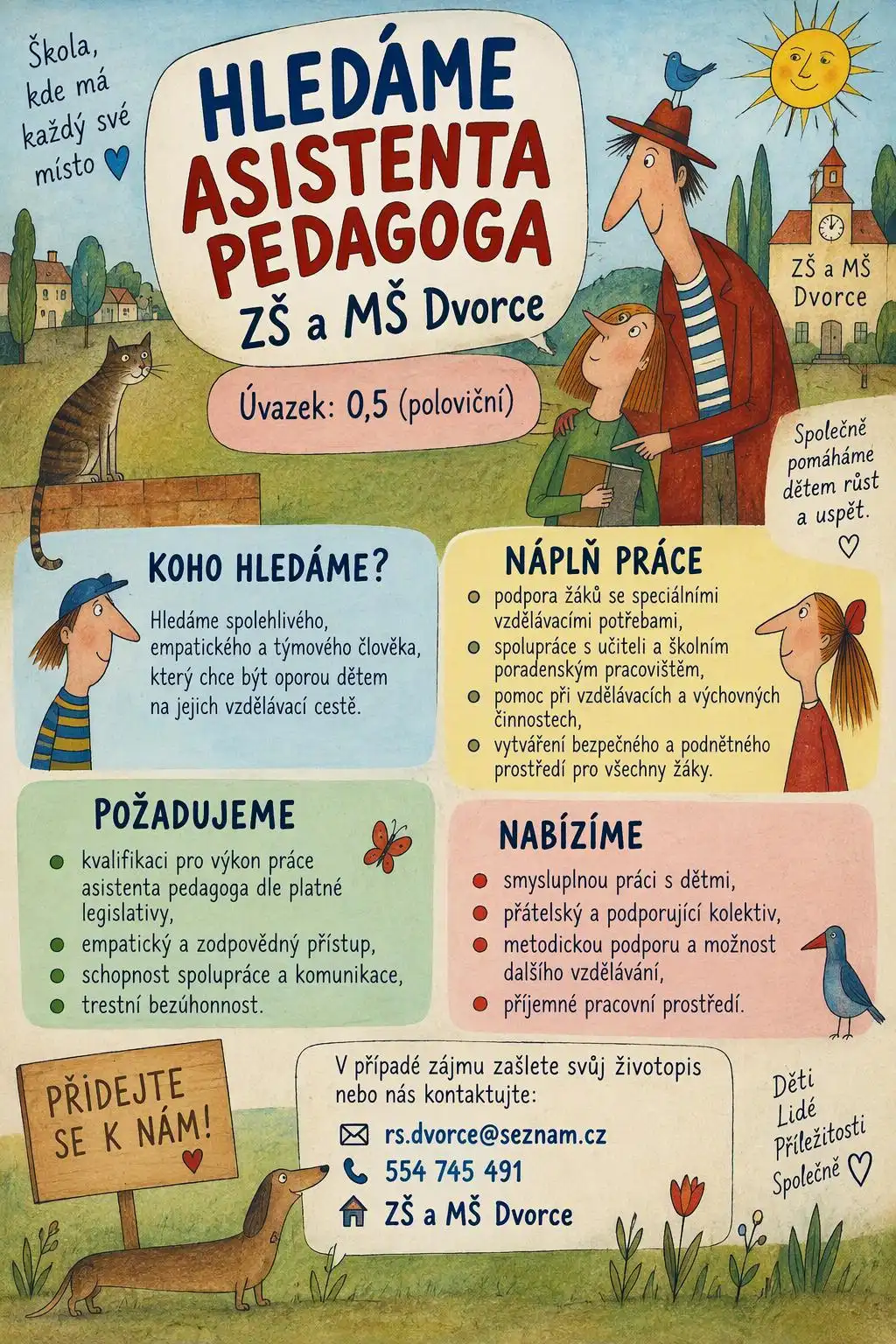 Hledáme asistenta/asistentku pedagoga