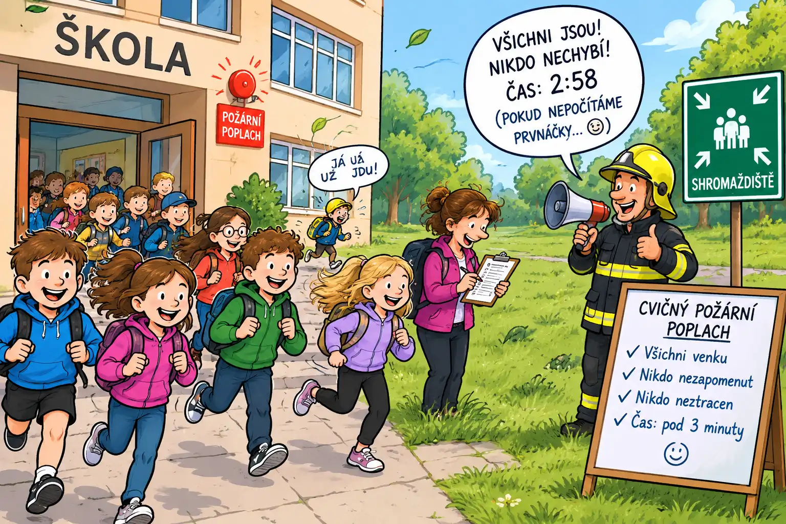 CVIČENÍ V PŘÍRODĚ , CVIČNÝ POŽÁRNÍ POPLACH